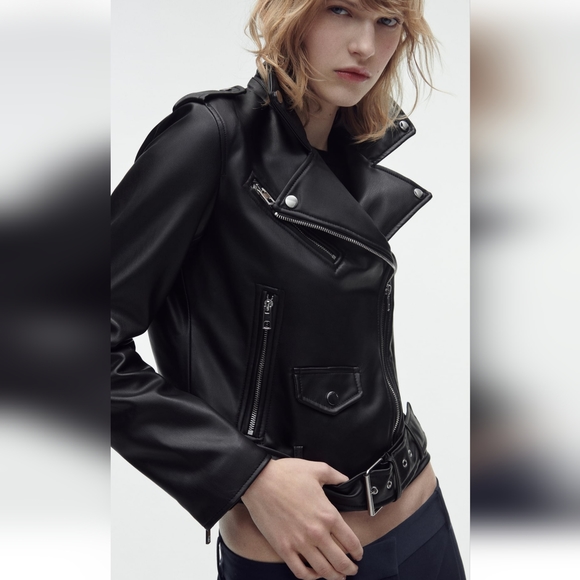 ZARA Faux leather jacket π π β¨οΈ πNew with tags π π - Picture 2 of 9
